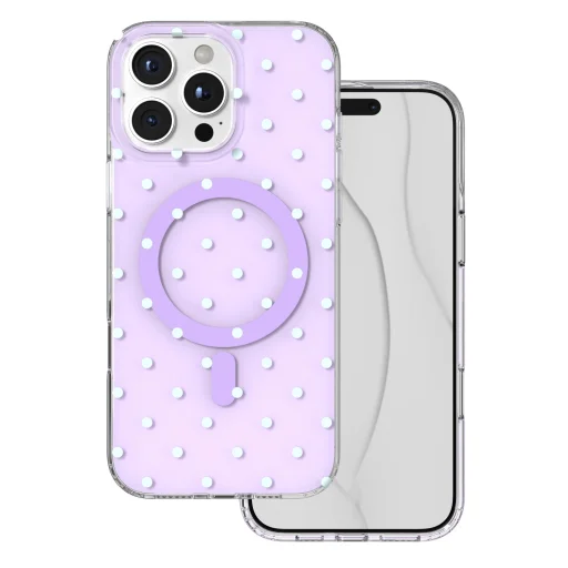 iPhone 16 Pro Max Bubble Dots Mag fialové puzdro - 1