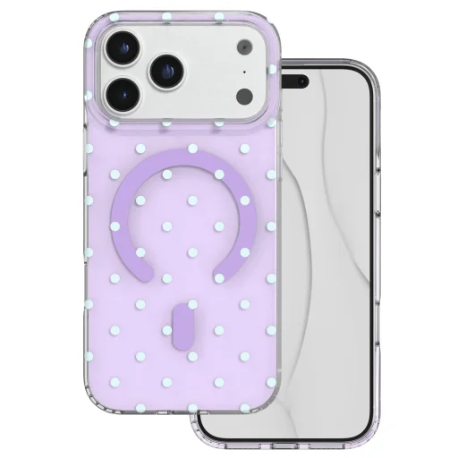 iPhone 17 Pro Max / iPhone 18 Pro Max puzdro Bubble Dots Mag fialové - 1