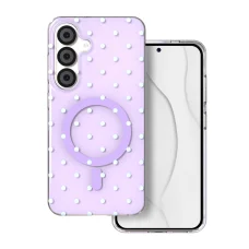 Samsung Galaxy S24 / S25 Bubble Dots Mag fialové puzdro