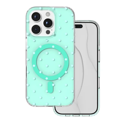 iPhone 16 Pro Bubble Dots Mag zelené puzdro - 1