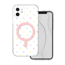 iPhone 12 / 12 Pro 6,1" Bubble Dots Mag fehér tok