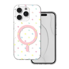 iPhone 14 Pro Bubble Dots Mag fehér tok