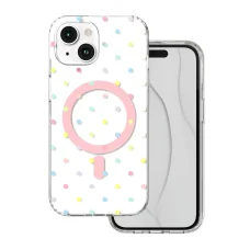 iPhone 15 Bubble Dots Mag biele puzdro