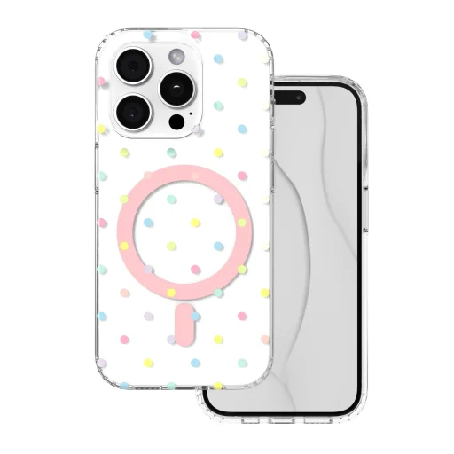 iPhone 15 Pro Bubble Dots Mag biele puzdro - 1