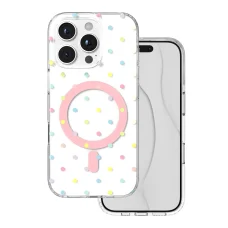 Biely obal iPhone 16 Pro Bubble Dots Mag