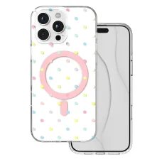 iPhone 16 Pro Max Bubble Dots Mag fehér tok