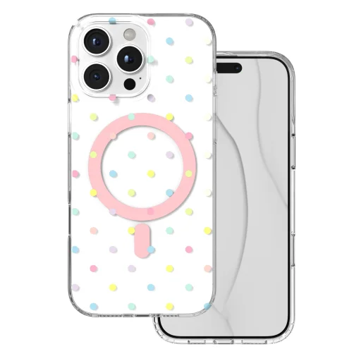 iPhone 16 Pro Max Bubble Dots Mag fehér tok - 1