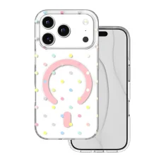 iPhone 17 Pro / iPhone 18 Pro Bubble Dots Mag fehér tok