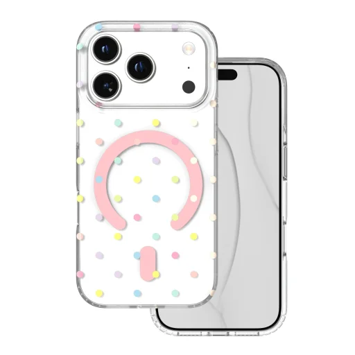 iPhone 17 Pro / iPhone 18 Pro Bubble Dots Mag fehér tok - 1