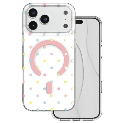 iPhone 17 Pro Max / iPhone 18 Pro Max biele puzdro Bubble Dots Mag - 1
