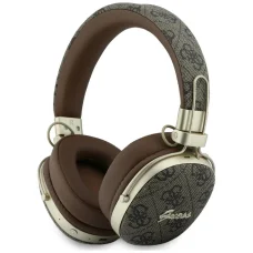 Guess Bluetooth ENC Metal 4G Script Logo hnedé bezdrôtové Bluetooth slúchadlá