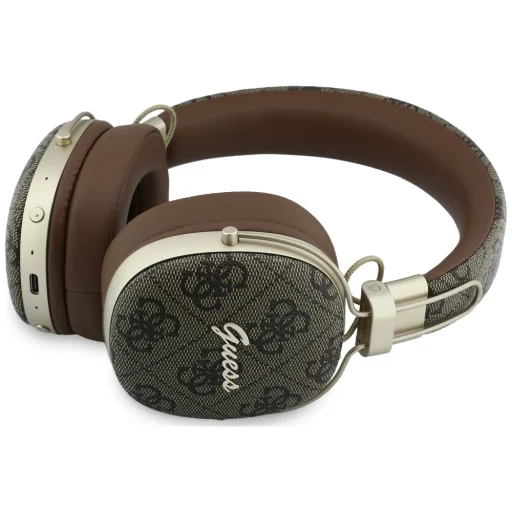 Guess Bluetooth ENC Metal 4G Script Logo hnedé bezdrôtové Bluetooth slúchadlá - 2