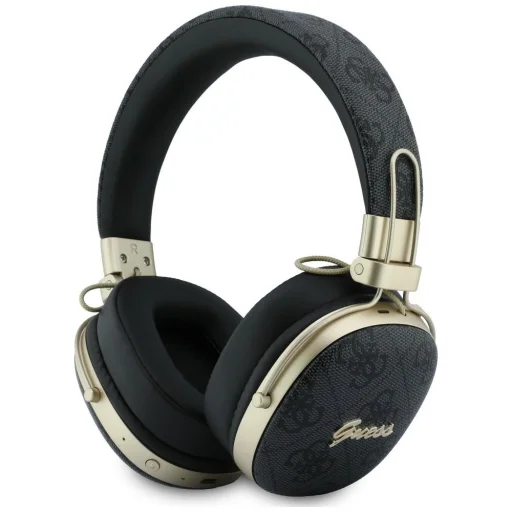 Guess Bluetooth ENC Metal 4G Script Logo bezdrôtové slúchadlá čierne - 1