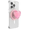 PopSockets Crystal Heart Grip MagSafe telefonfogó és kitámasztó rózsaszín thumbnail