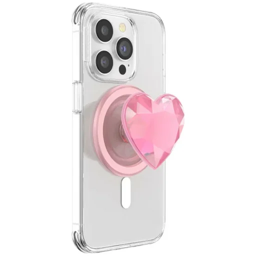 PopSockets Crystal Heart Grip MagSafe držiak a stojan na mobil ružový - 6