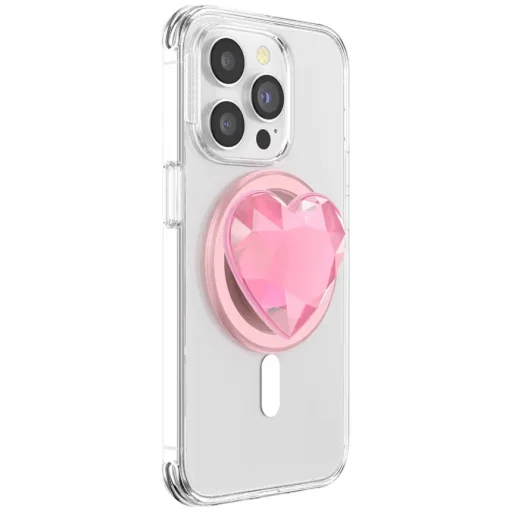 PopSockets Crystal Heart Grip MagSafe držiak a stojan na mobil ružový - 5