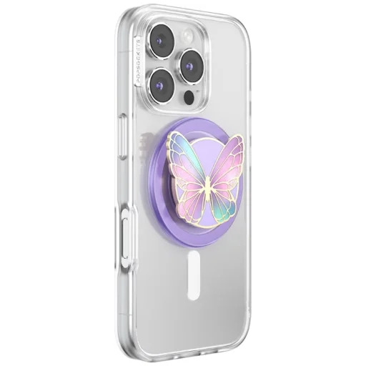 Levanduľový PopSockets Enamel Butterfly Prism MagSafe držiak a stojan na telefón - 6