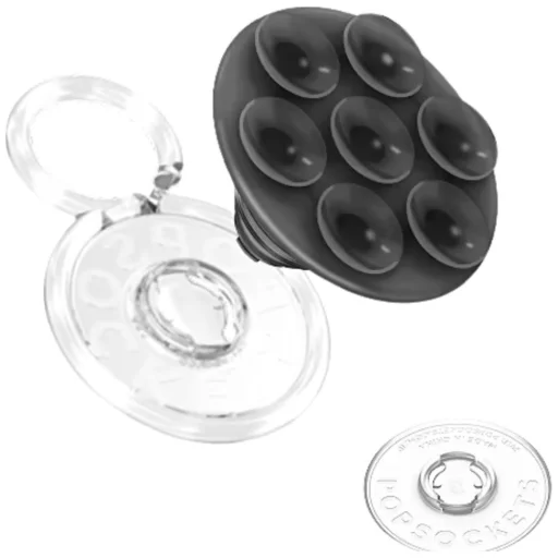 PopSockets PopTop Translucent Suck-Up telefonfogó és kitámasztó fekete - 2