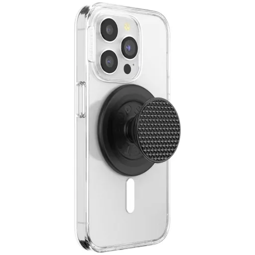 PopSockets Kerek Alumínium Triangle Knurl Grip MagSafe telefontartó és állvány fekete - 6