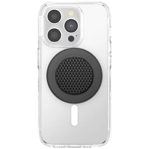 PopSockets Kerek Alumínium Triangle Knurl Grip MagSafe telefontartó és állvány fekete - 3