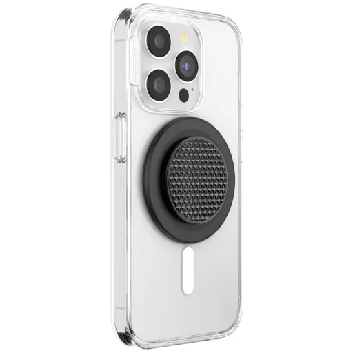 PopSockets Kerek Alumínium Triangle Knurl Grip MagSafe telefontartó és állvány fekete - 5