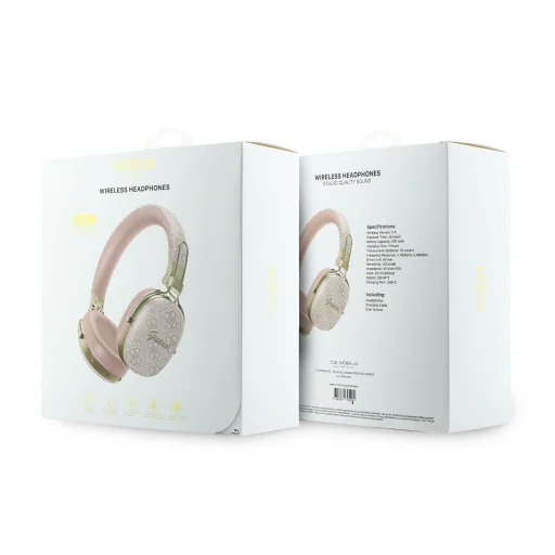 Bezdrôtové slúchadlá Guess Bluetooth ENC Metal 4G Script Logo ružové - 4