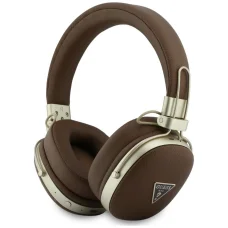 Guess Bluetooth ENC Metal Grained Triangle Logo barna vezeték nélküli fejhallgató