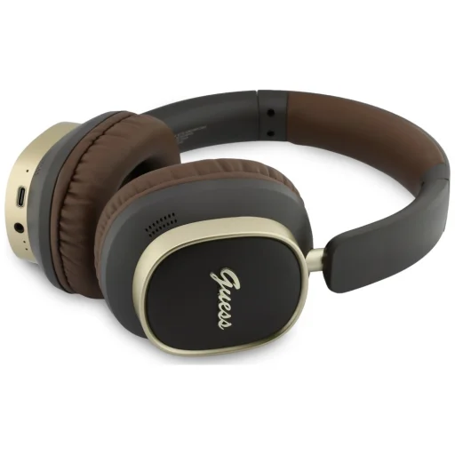 Guess Bluetooth ENC Rectangle Metal Script hnedé bezdrôtové Bluetooth slúchadlá - 2