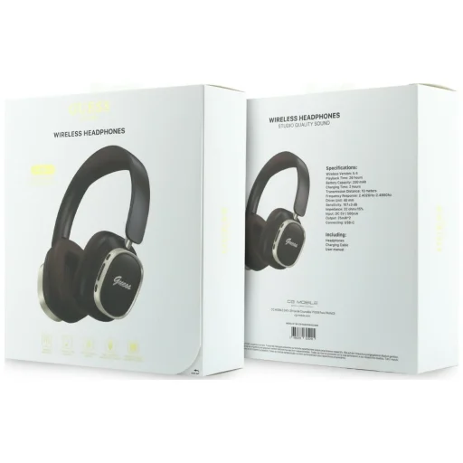 Guess Bluetooth ENC Rectangle Metal Script hnedé bezdrôtové Bluetooth slúchadlá - 6