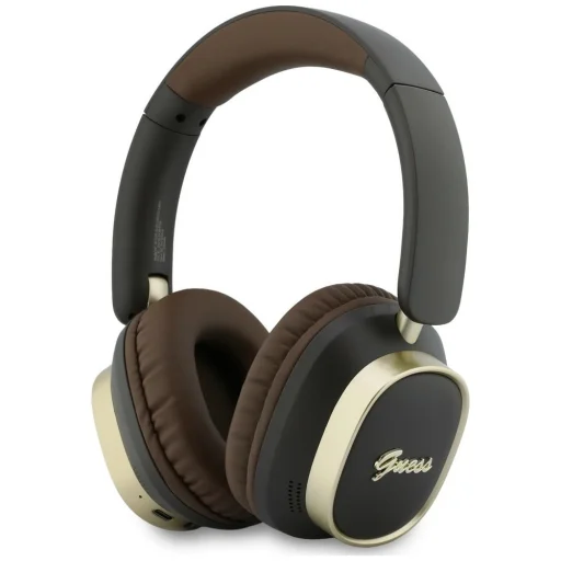 Guess Bluetooth ENC Rectangle Metal Script hnedé bezdrôtové Bluetooth slúchadlá - 1