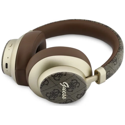 Guess Bluetooth ENC 4G Gold Script Metal hnedé bezdrôtové slúchadlá - 2