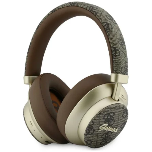 Guess Bluetooth ENC 4G Gold Script Metal hnedé bezdrôtové slúchadlá - 1