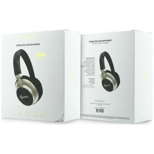 Guess Bluetooth ENC 4G Gold Script Metal čierne bezdrôtové Bluetooth slúchadlá - 6
