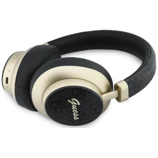 Guess Bluetooth ENC 4G Gold Script Metal čierne bezdrôtové Bluetooth slúchadlá - 2