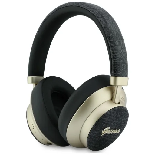 Guess Bluetooth ENC 4G Gold Script Metal čierne bezdrôtové Bluetooth slúchadlá - 1