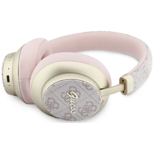Guess Bluetooth ENC 4G Gold Script Metal ružové bezdrôtové Bluetooth slúchadlá - 2