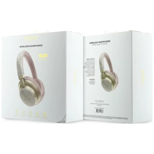 Guess Bluetooth ENC 4G Gold Script Metal ružové bezdrôtové Bluetooth slúchadlá - 5