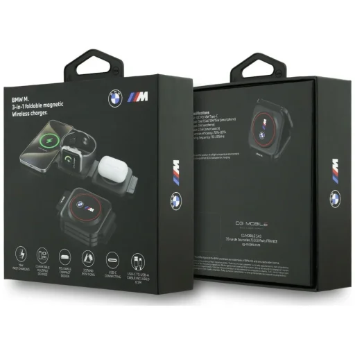 BMW M Q2 Print logo 3 v 1 bezdrôtová nabíjačka červená - 5