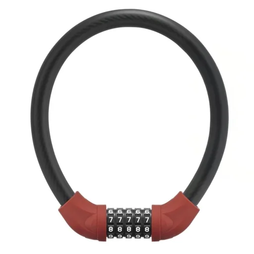 Zámok na bicykel Rockbros RKS570-RD – oceľové lanko, číselný zámok - 1