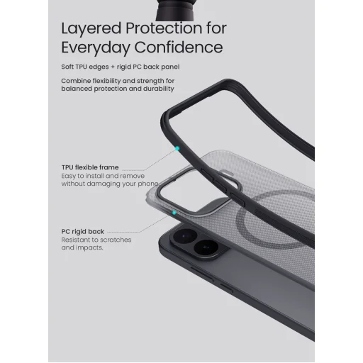 Xiaomi 17T Nillkin Super Frosted PRO Magnetic áttetsző fekete tok - 5