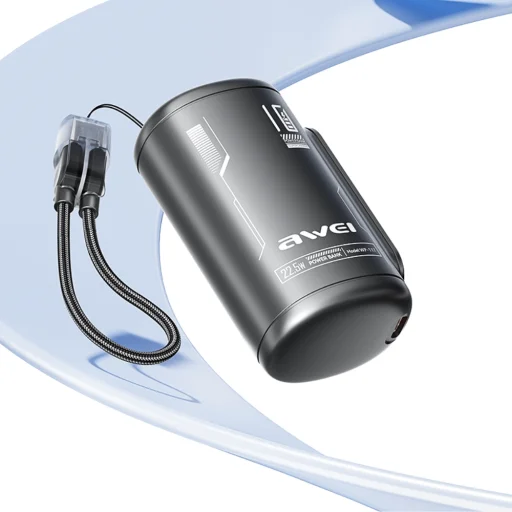 Awei WP-117 10000 mAh 22,5 W 3C 2× USB-C čierna externá batéria, powerbanka - 2