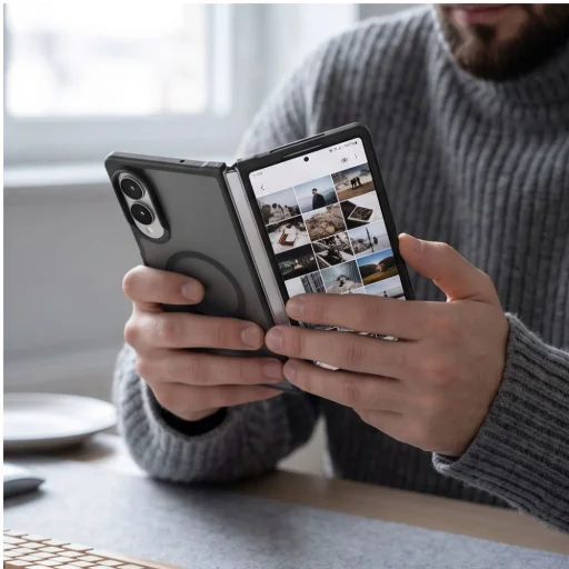 Samsung Galaxy Z Fold 7 / 8 Ultra Tech-Protect Magmat MagSafe matné čierne puzdro - 7