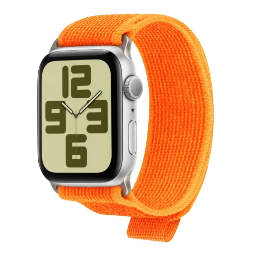 Apple Watch 42–49 mm OBAL:ME textilný remienok M–L, oranžový - 2
