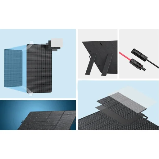 FOSSIBOT SP420 420 W skladací solárny panel čierny - 11