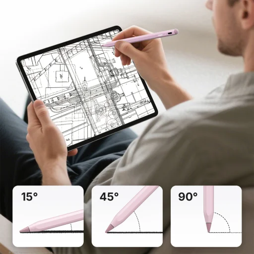 Metapen A8 aktívny USB-C stylus pre iPad – ružový - 5
