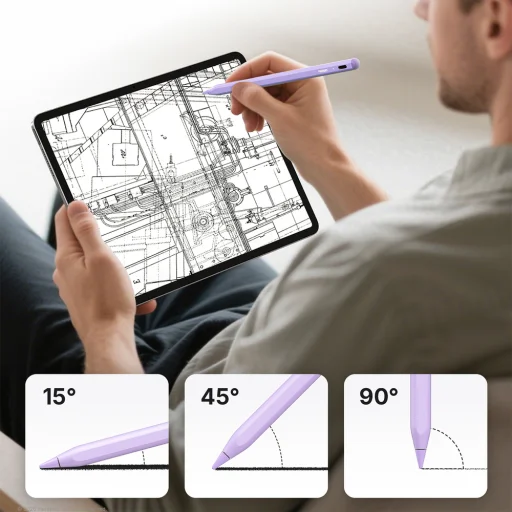Metapen A8 aktívne dotykové pero pre iPad s USB-C konektorom – fialové - 5