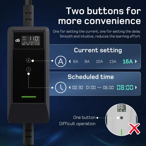 dé 11 kW prenosná nabíjačka so 7 m káblom (APP VERZIA) - 3