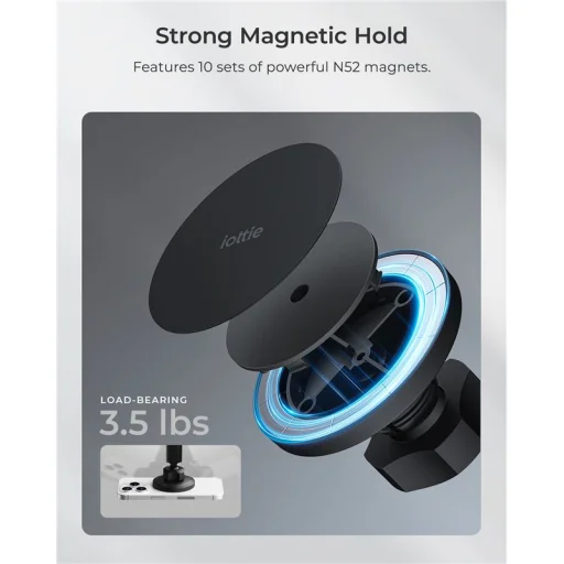 iOttie iTap 3 MagSafe držiak do auta na palubnú dosku a čelné sklo s adaptérom s magnetickým krúžkom - 3