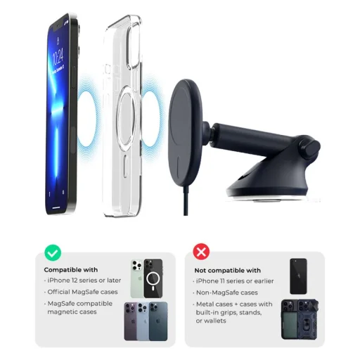iOttie Velox MagSafe magnetický bezdrôtový držiak na palubnú dosku a čelné sklo - 7