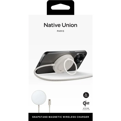 Native Union Snapstand Qi2 bezdrôtová nabíjačka, sandstone - 5